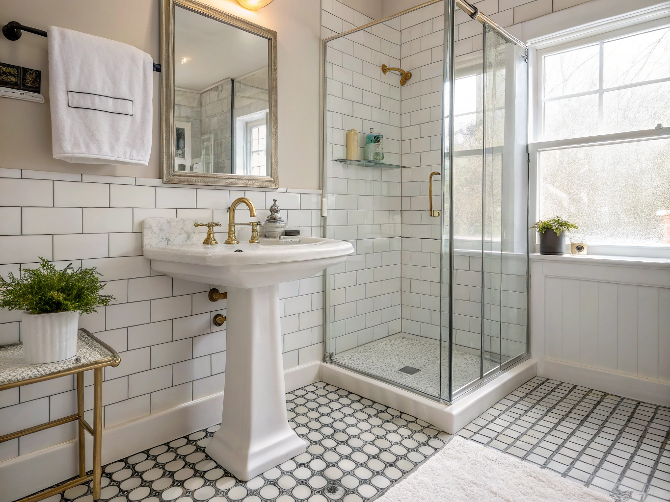 Bathroom with moisture resistant paint finish