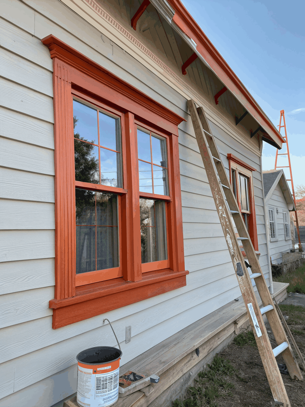 Detailed exterior trim painting work