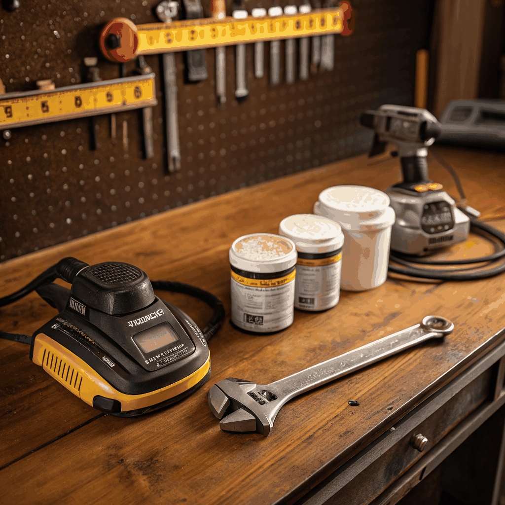 Professional painting tools and surface preparation equipment